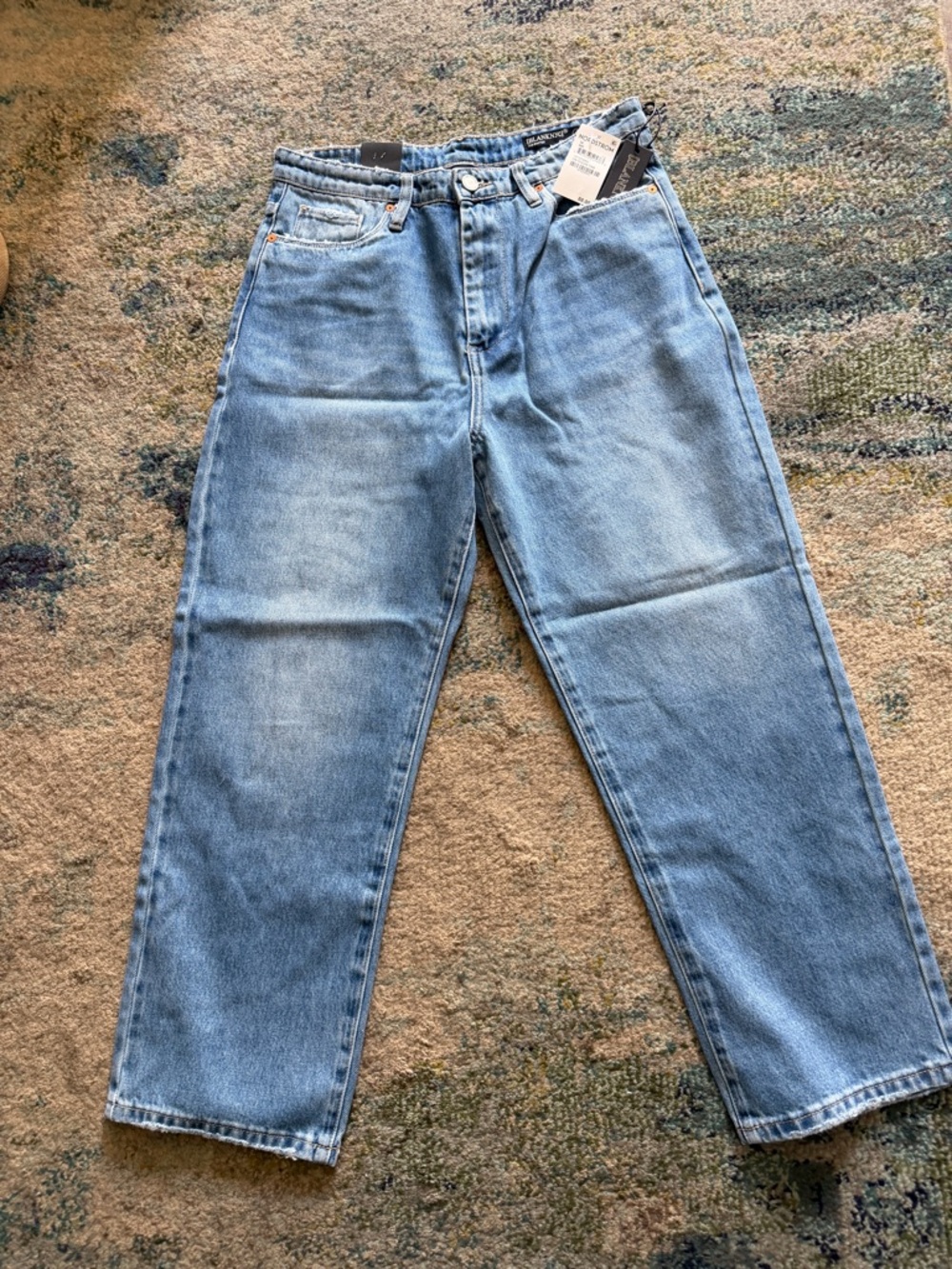 Blank NYC Light Blue Ribcage Straight Jeans - Picture 1 of 4